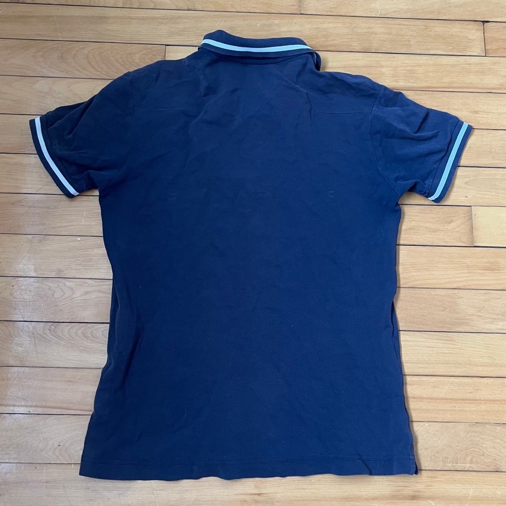 Dior Homme Mens Navy Blue Bee Embroidered Pique Polo Shirt Size 46 Small - Picture 2 of 8